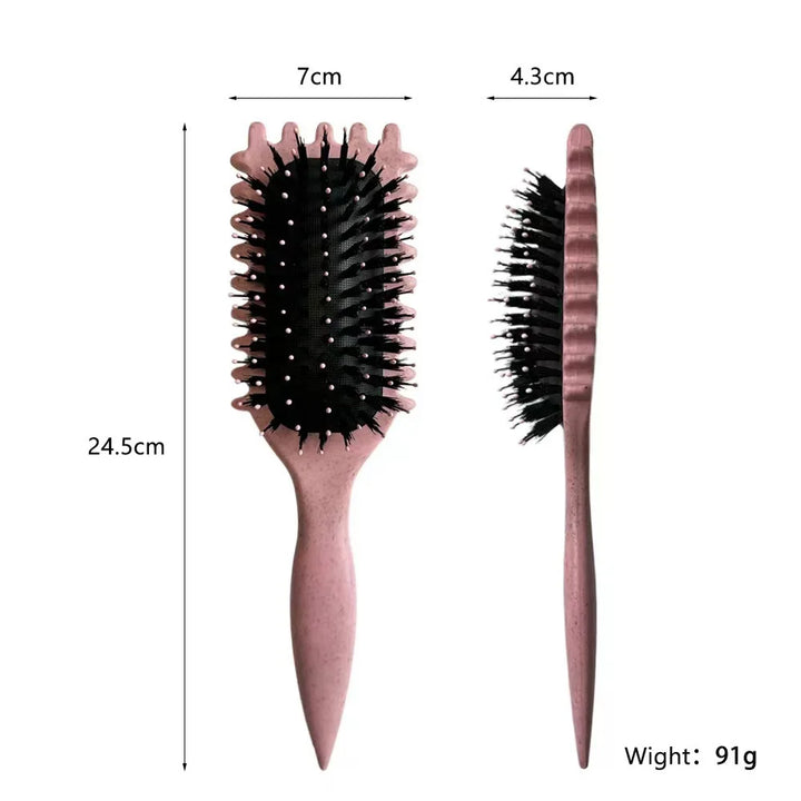 Spazzola Styling Ricci e Mossi con Impugnatura Ergonomica – Riduce Strappo e Definisce i Ricci