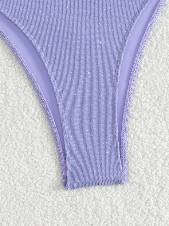 Bikini Nero con Paillettes – Costume Sexy Push Up Brillante