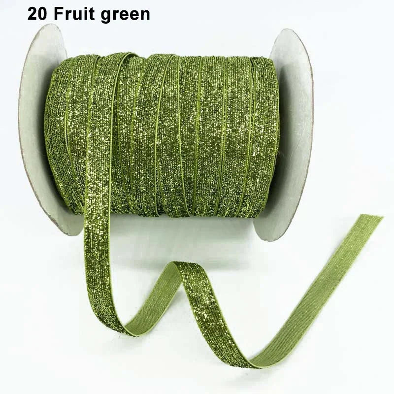 Nastro velluto glitter 10 mm – 50 metri multicolore per decorazioni, fai-da-te, confezioni regalo e artigianato