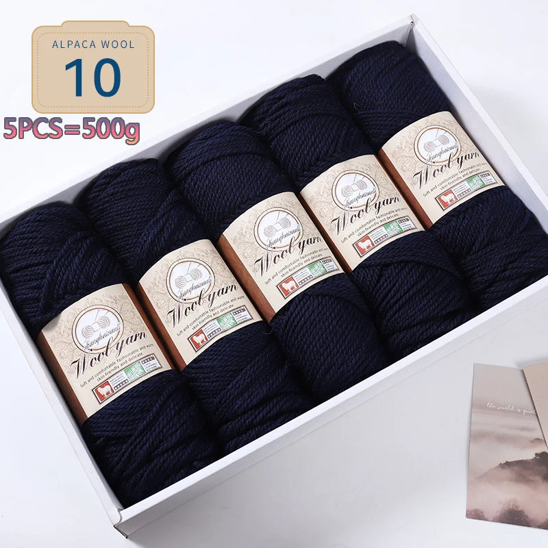 Set 5 gomitoli filato spesso alpaca 500 g – yarn grosso per maglioni, cappotti e crafting inverno