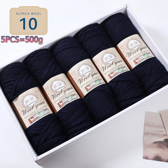 Set 5 gomitoli filato spesso alpaca 500 g – yarn grosso per maglioni, cappotti e crafting inverno