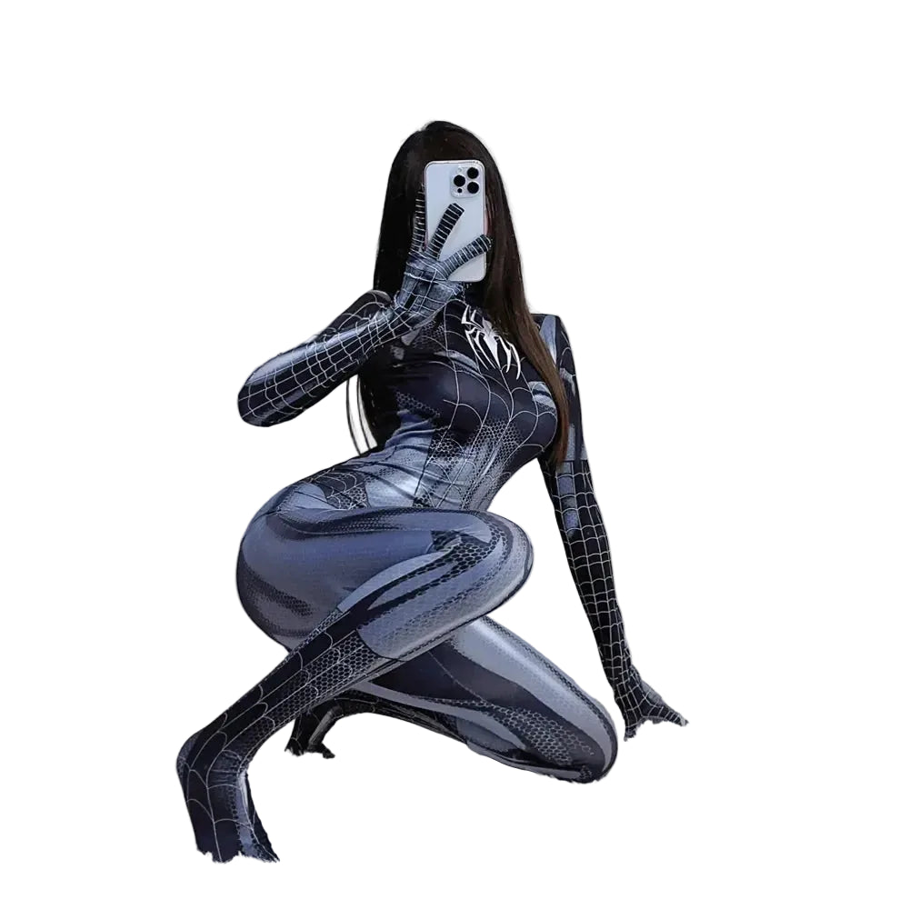 Costume Spider-Man da Donna – Body Supereroe Spandex per Cosplay e Feste