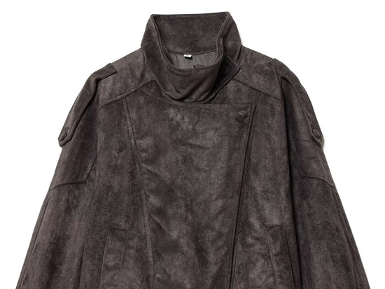Giacca Effetto Camoscio Donna con Collo Alto e Zip - immagine 9