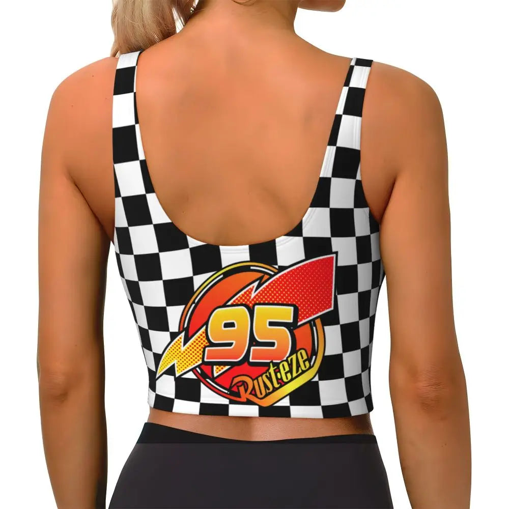 Maglia cars SaettaMcQueen Donna | Cartoon Fitness Crop Top Cars