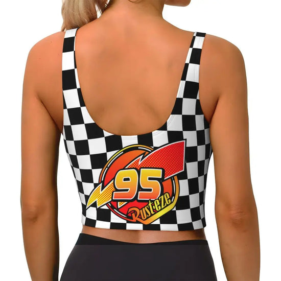 Maglia cars SaettaMcQueen Donna | Cartoon Fitness Crop Top Cars