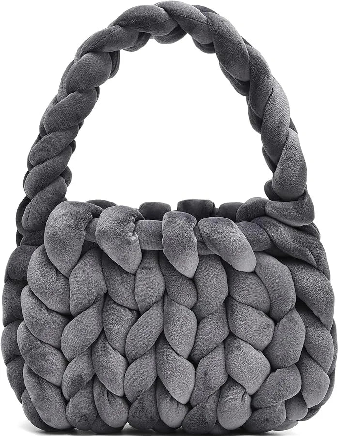 Borsa uncinetto in velluto intrecciato a mano – handbag artigianale unisex disponibile in più colori e dimensioni