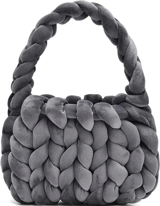 Borsa uncinetto in velluto intrecciato a mano – handbag artigianale unisex disponibile in più colori e dimensioni