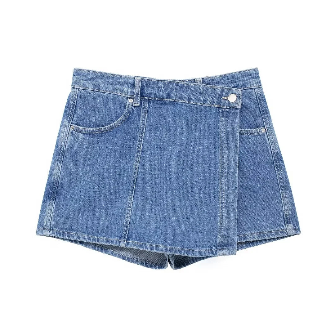 Completo Denim Donna – Set Top e Shorts Elegante Estate