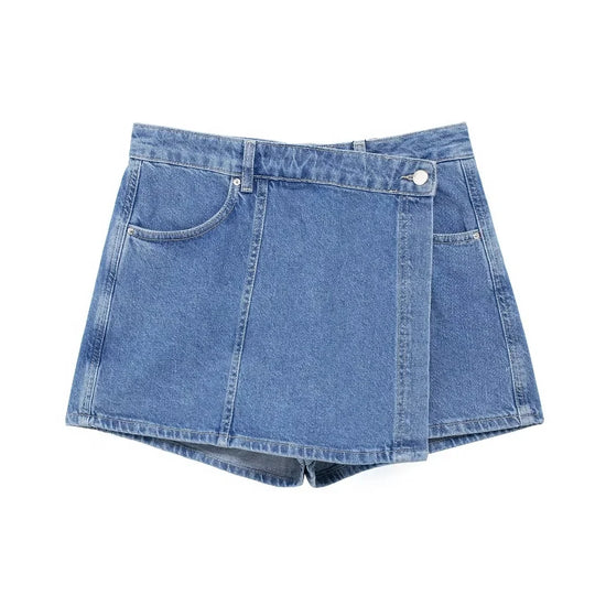 Completo Denim Donna – Set Top e Shorts Elegante Estate