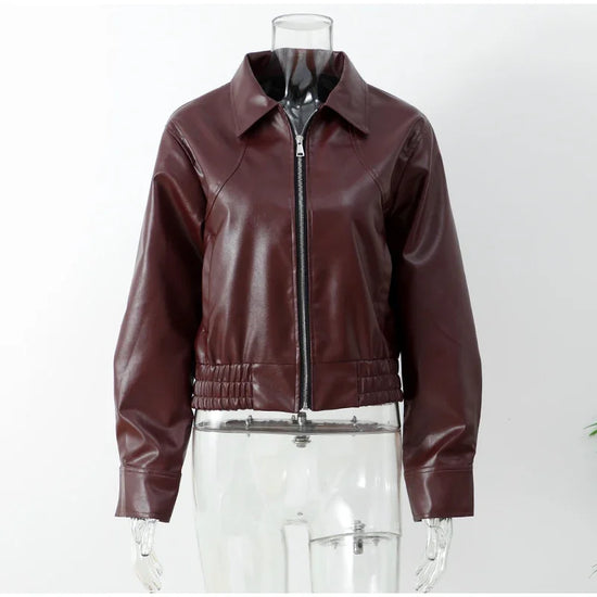 Giacca Donna Effetto Pelle Vintage con Zip - immagine 17