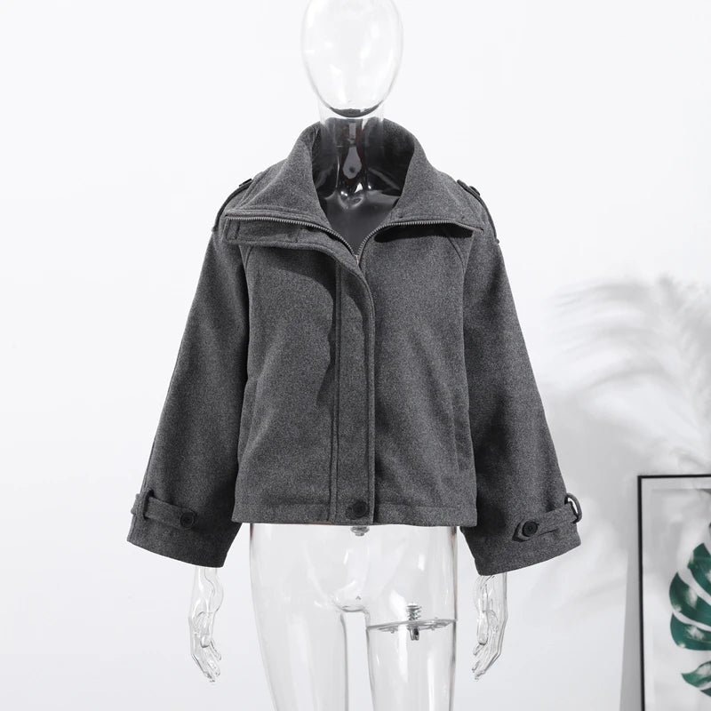 Giacca donna con collo alto e bottoni, modelli 01-04