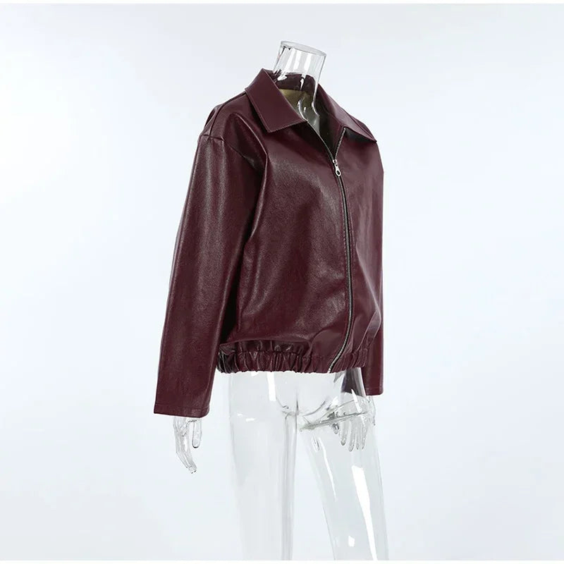 Giacca Donna in Similpelle con Zip e Colletto - immagine 7
