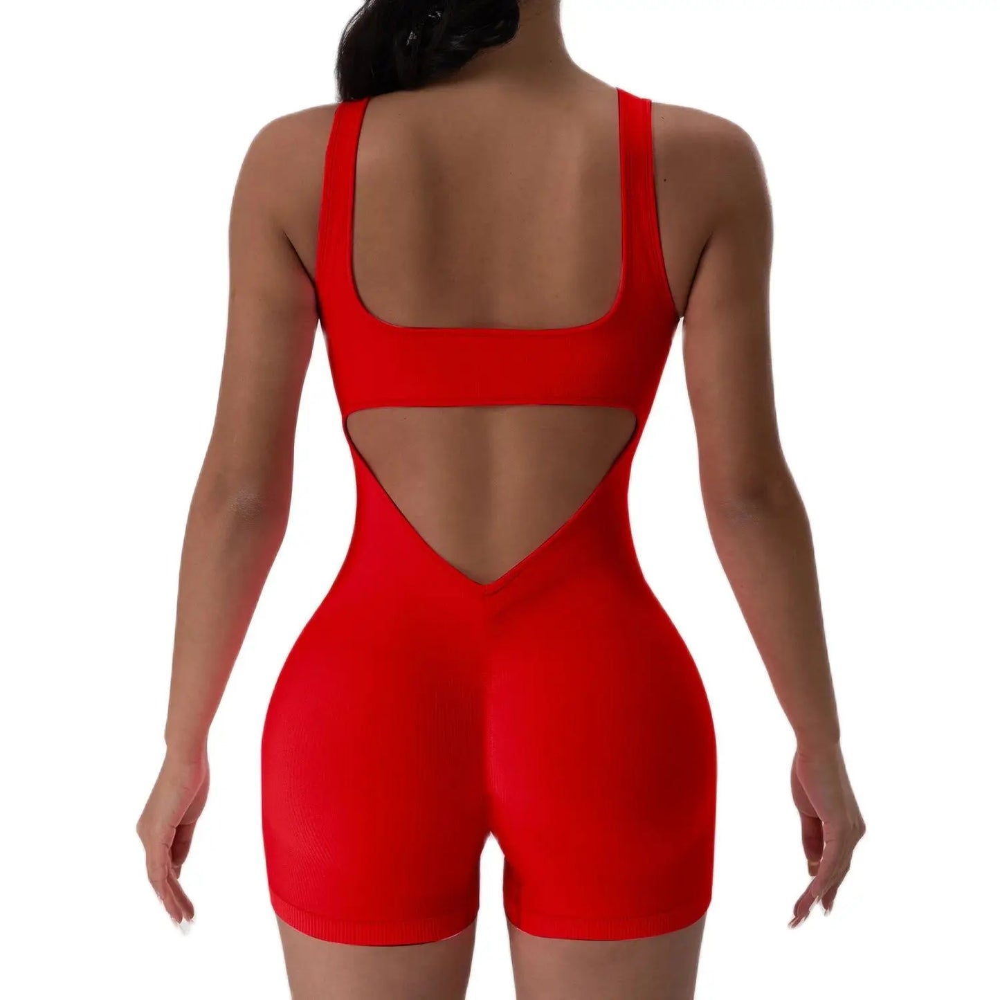 Jumpsuit sportiva donna 2025 – body seamless backless con scollo a U, elegante e funzionale