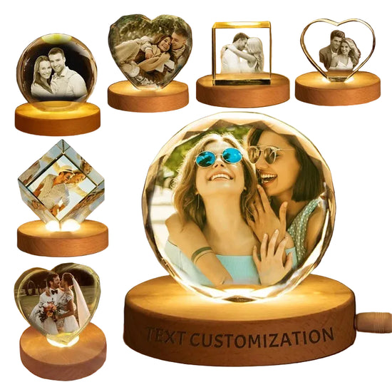 Cristallo Rotondo Personalizzato con Foto e Incisione – Ricordo Elegante per Anniversario e Matrimonio