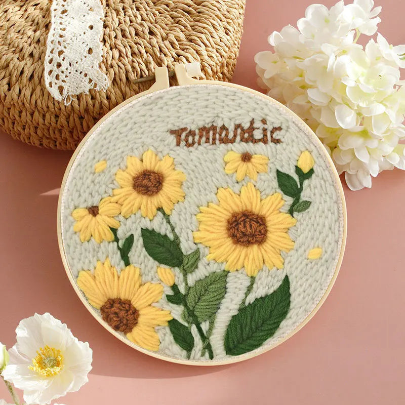 Kit Punch Needle Girasole – Ricamo DIY per Principianti