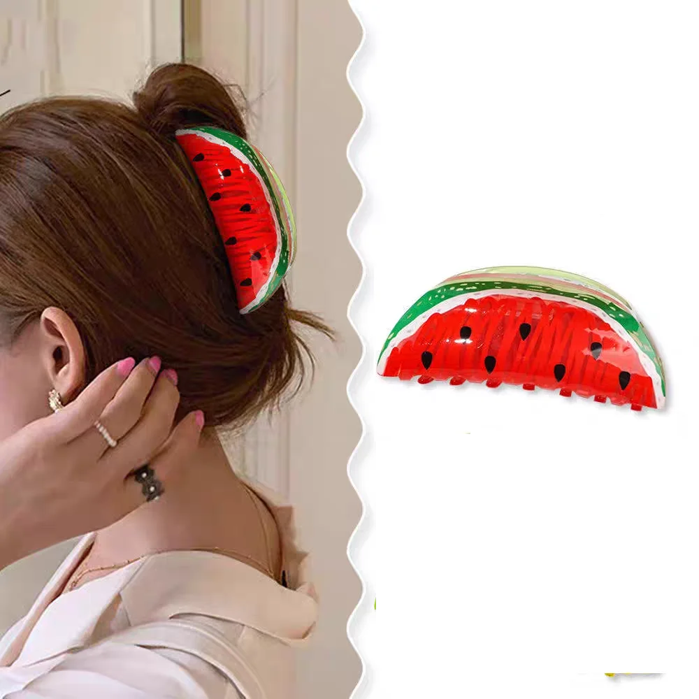 Pinza Capelli Frutta Kawaii – Clip Acrilica Grande Donna