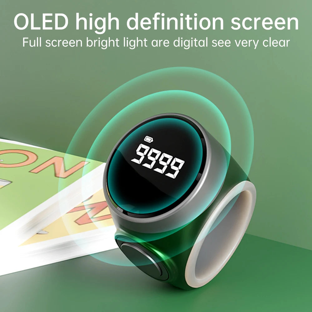 Contatore Digitale da Dito con Schermo OLED Impermeabile – Clicker Elettronico per Uncinetto e Maglia