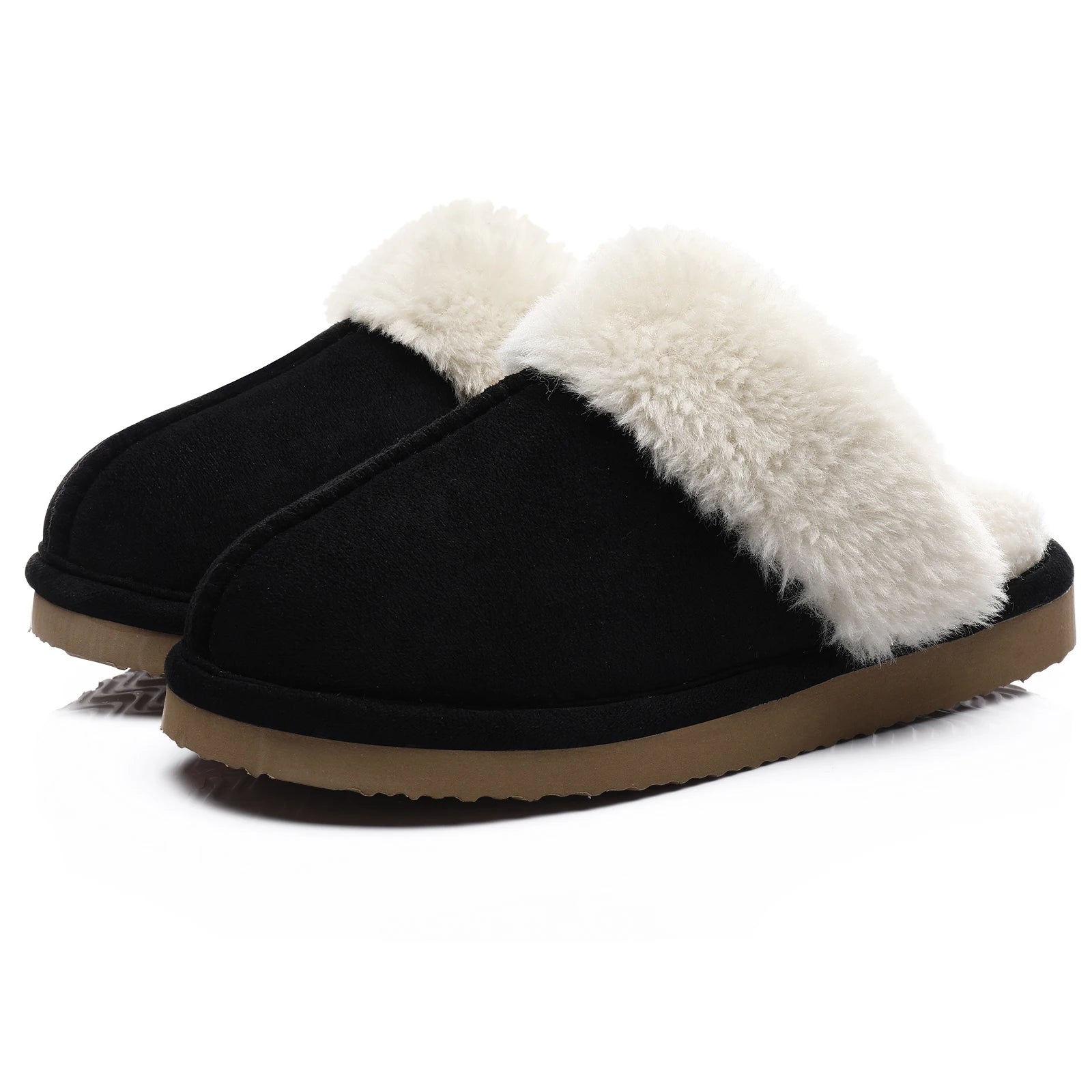 Ciabatte donna in pelliccia eco e suede – antiscivolo, indoor/outdoor, moda casa 2025