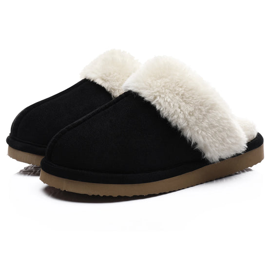 Ciabatte donna in pelliccia eco e suede – antiscivolo, indoor/outdoor, moda casa 2025