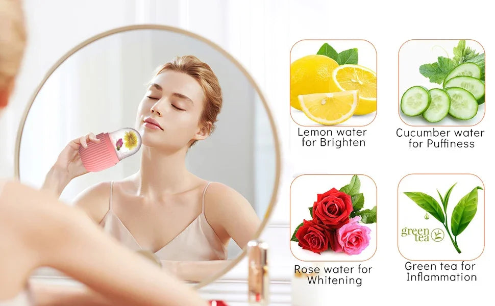 Stampi Ghiaccio in Silicone Bellezza – Ice Ball Massaggiatore Viso & Occhi