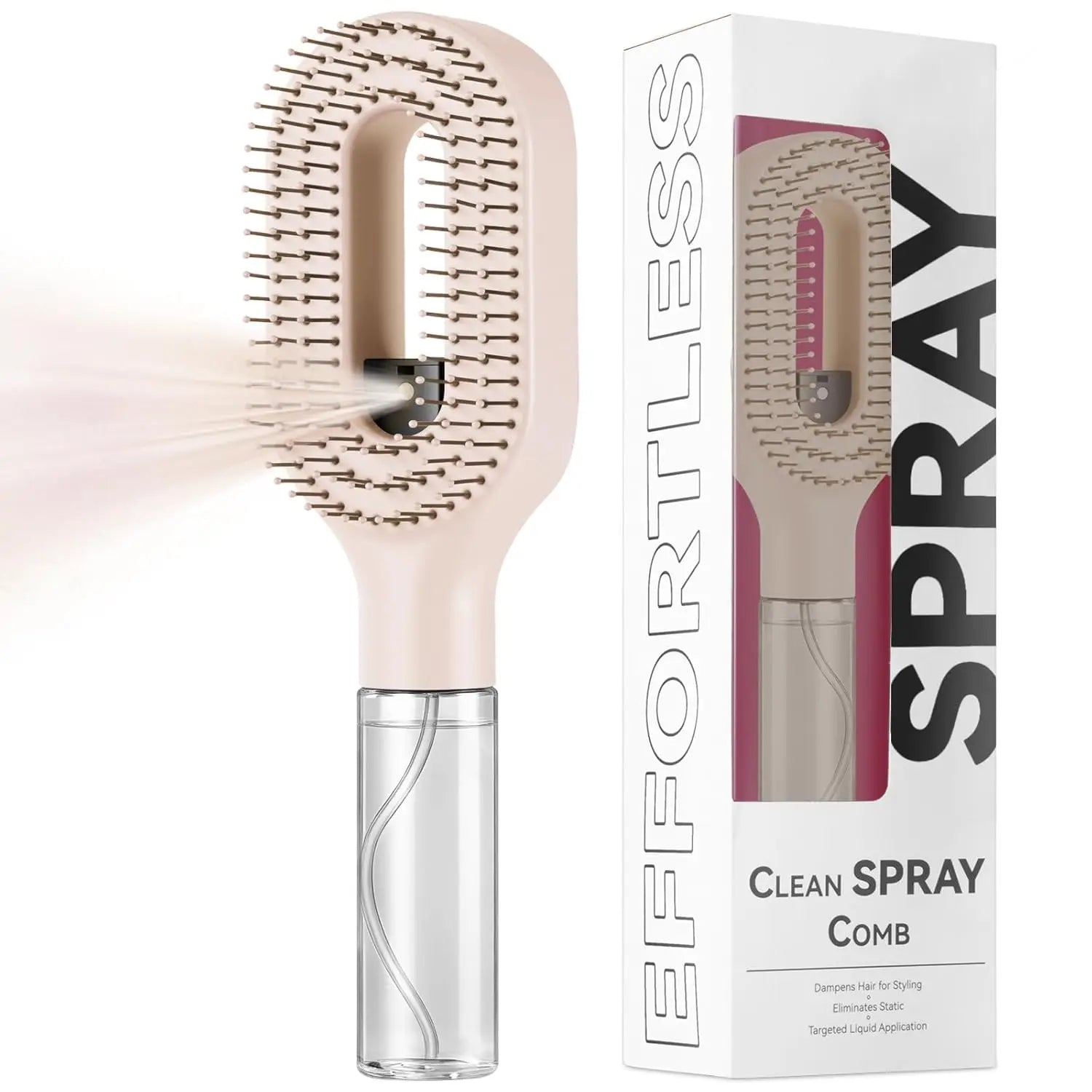 Spazzola Lisciante Capelli 2 in 1 – Pettine con Spruzzino Integrato