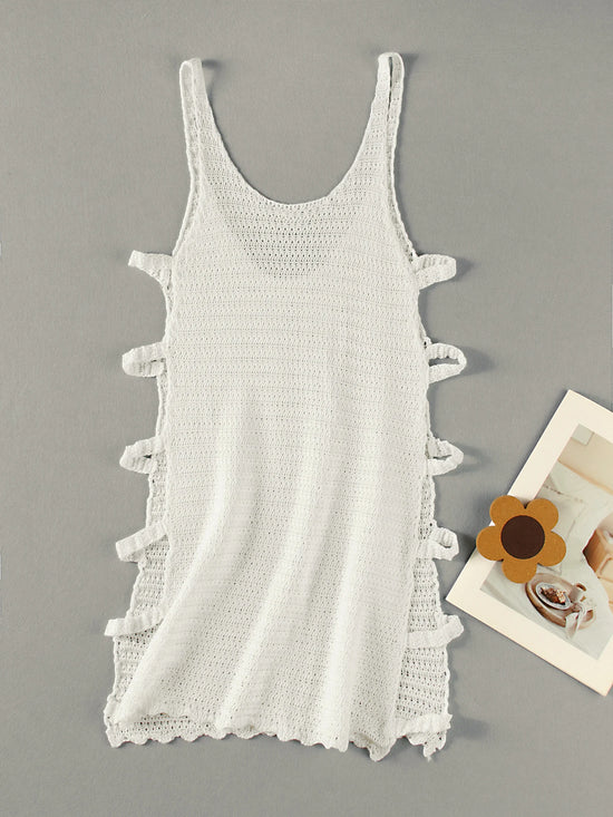 Vestito Donna Mare Estivo Scollo U con Tagli Laterali – Corto e Sexy a Righe Estate 2025