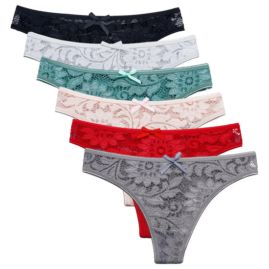 Set 5 pezzi perizomi donna in cotone – G-string vita bassa low-rise in colori solidi, lingerie comoda quotidiana