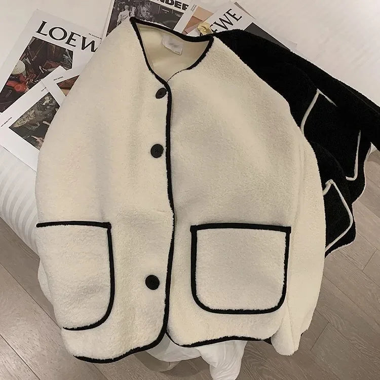 Giacca corta in pelliccia d'agnello donna – Cappotto oversize imbottito per l'inverno, taglie piccole disponibili