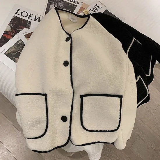 Giacca corta in pelliccia d'agnello donna – Cappotto oversize imbottito per l'inverno, taglie piccole disponibili