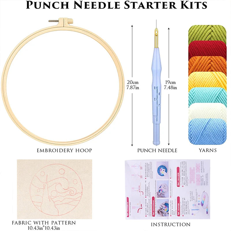 Kit Punch Needle Animali – Ricamo DIY per Principianti