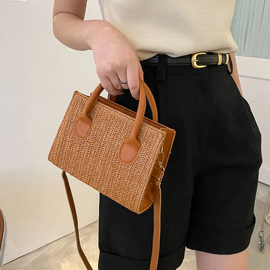 Borsa Tracolla Donna in Paglia Intrecciata – Stile Casual