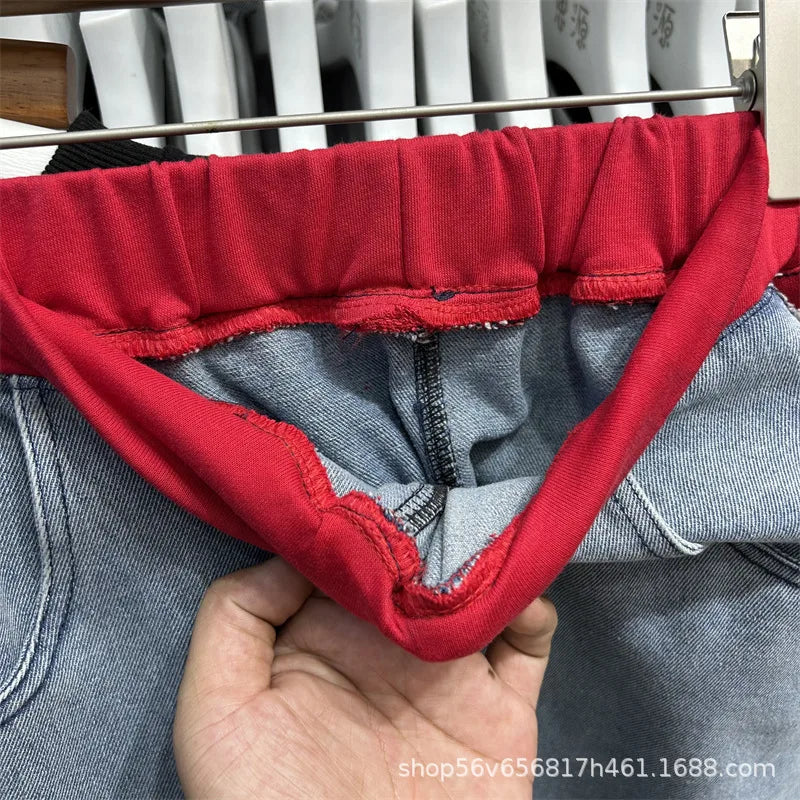 Completo Donna Denim Patchwork – Felpa + Pantaloni Streetwear Casual