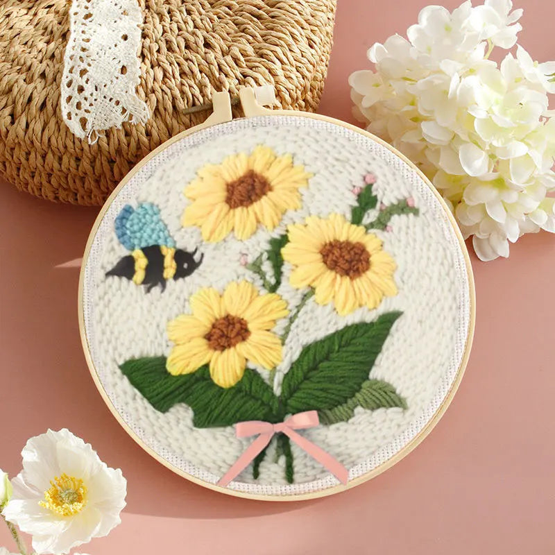 Kit Punch Needle Girasole – Ricamo DIY per Principianti