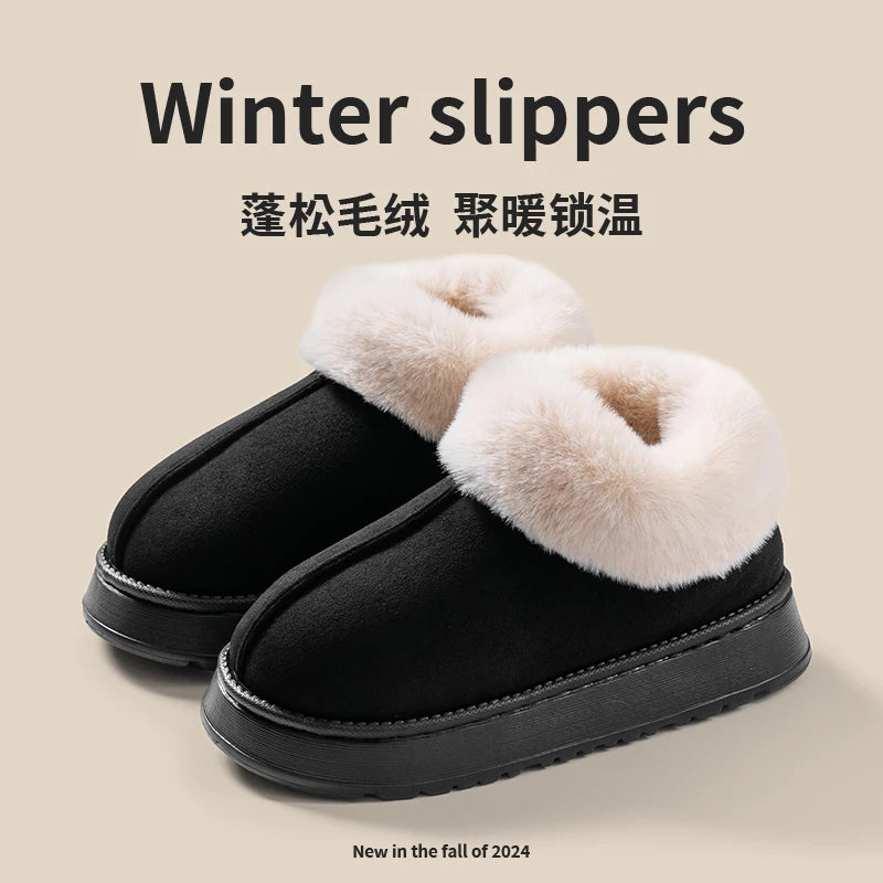 Snow boots donna 2025 – stivaletti fluffy in faux fur e suede, comodi indoor/outdoor, antiscivolo e super caldi