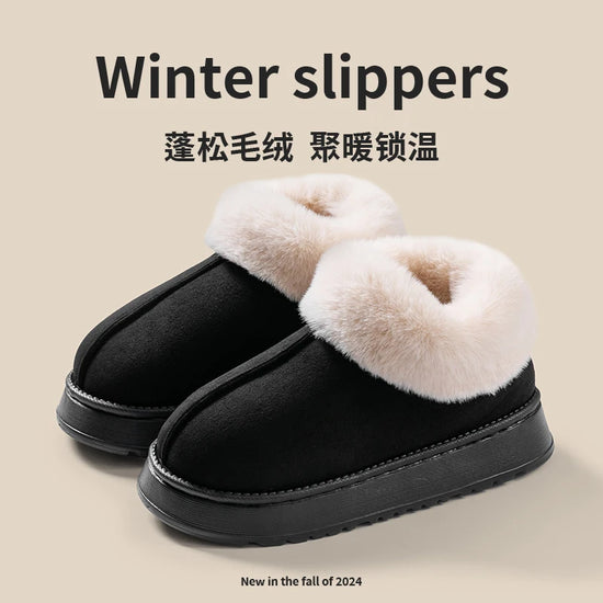 Snow boots donna 2025 – stivaletti fluffy in faux fur e suede, comodi indoor/outdoor, antiscivolo e super caldi