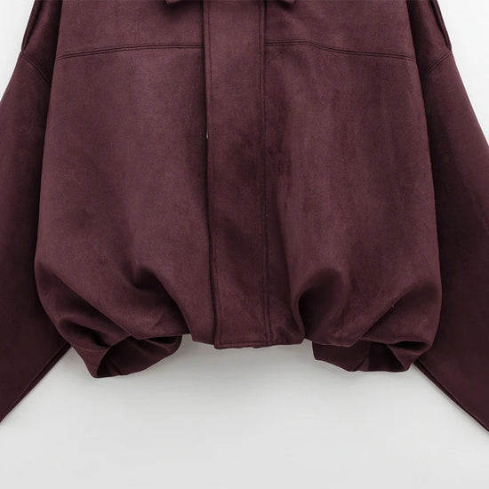 Giacca Bomber Donna con Zip, Collo a Revers e Maniche Lunghe – Giubbotto Corto Stile High Street 2025 per Autunno/Inverno