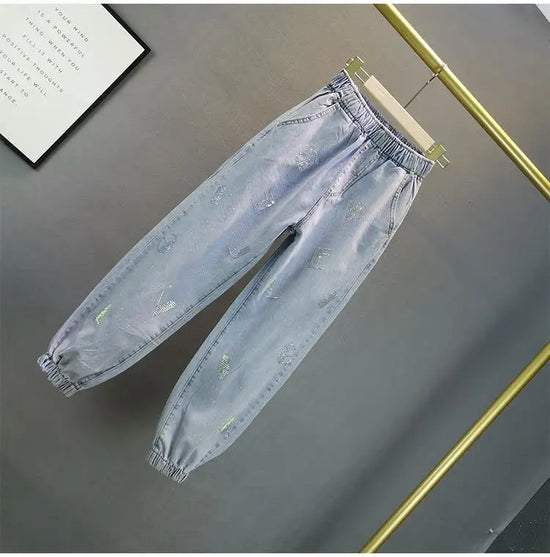 Jeans Donna Vita Alta con Gamba Larga e Vita Elasticizzata –Estate 2025