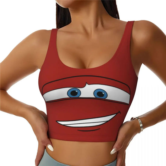 Maglia cars SaettaMcQueen Donna | Cartoon Fitness Crop Top Cars