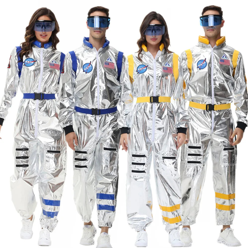 Costume Astronauta Argento per Adulti – Tuta Spaziale Cosplay per Carnevale e Halloween