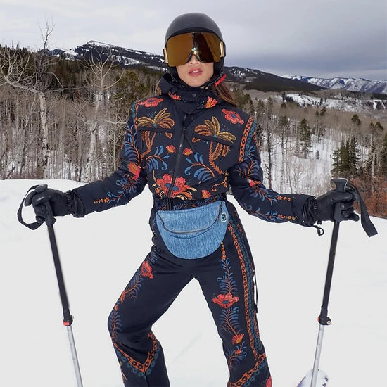 Tuta da neve donna con cappuccio, bianca o fantasia