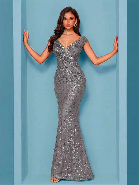 Abito Mylly Lungo Elegante – Dress Cerimonia con Paillettes per Damigelle e 18°