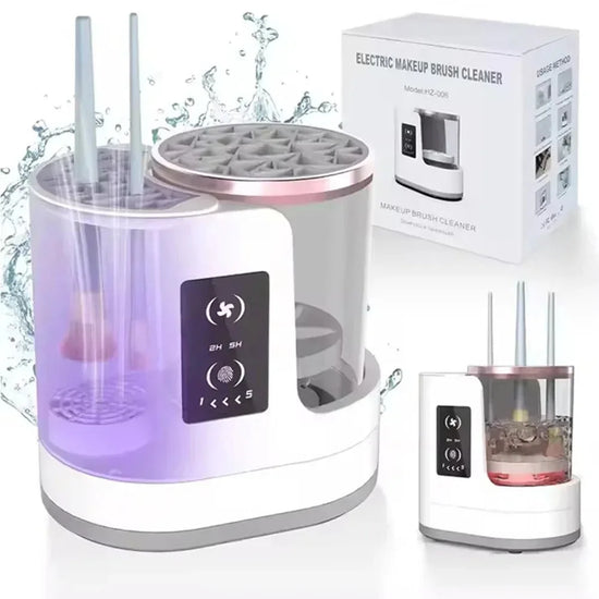 Pulitore Elettrico 3 in 1 per Pennelli Trucco – Lava, Asciuga e Organizza