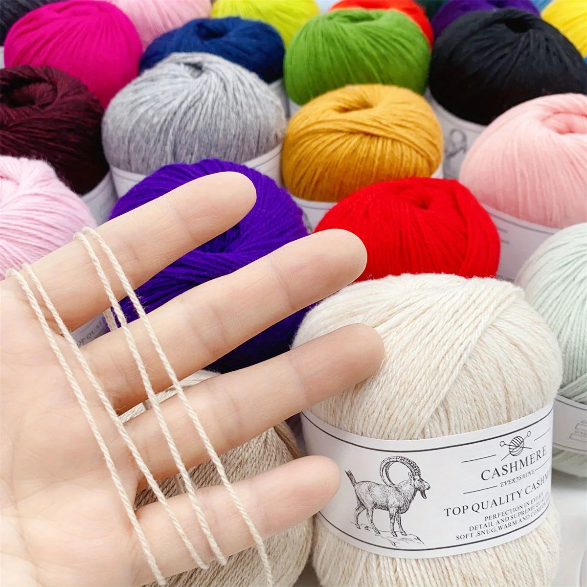 Set 6 gomitoli filo cashmere donna – Lana alta qualità per maglioni, sciarpe, cappelli e progetti fai-da-te
