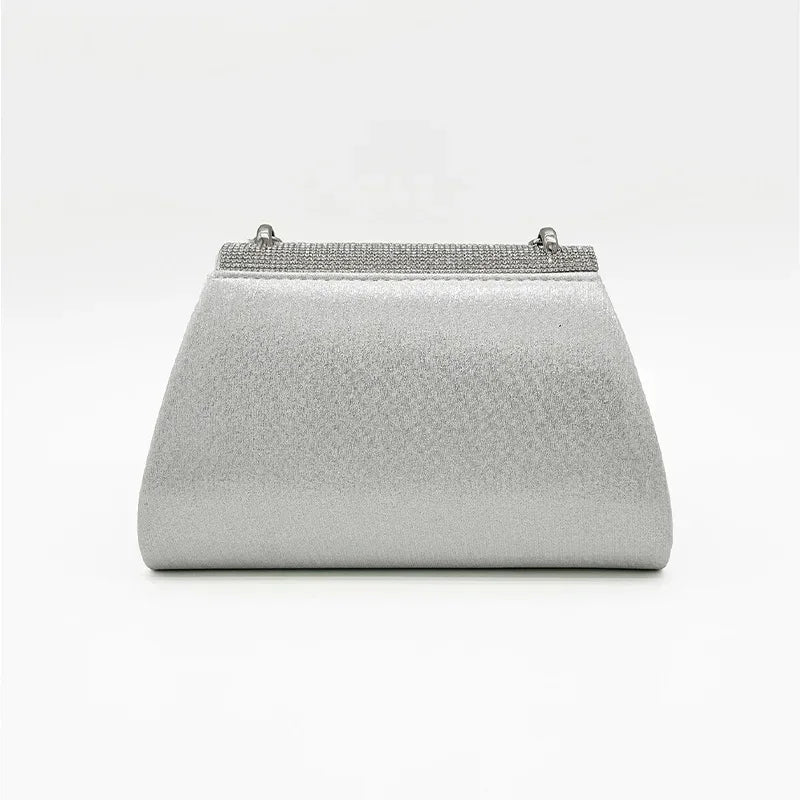 Clutch quadrata con perle e strass – Borsa da sera elegante per cocktail e matrimonio