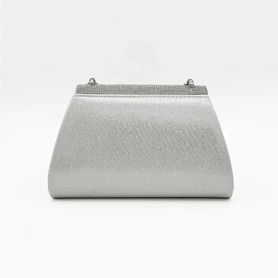 Clutch quadrata con perle e strass – Borsa da sera elegante per cocktail e matrimonio