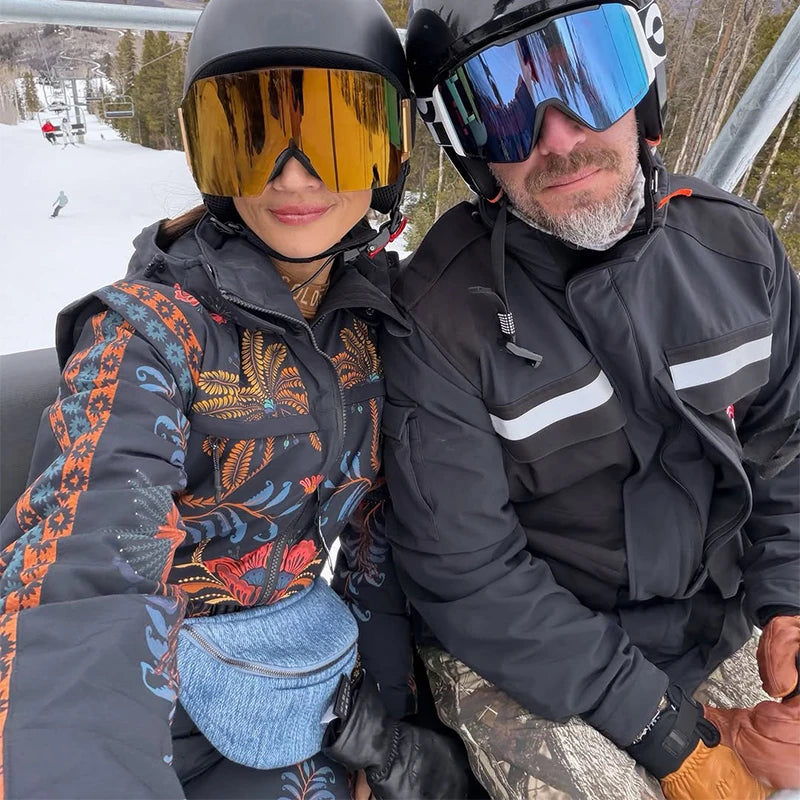 Tuta da neve donna con cappuccio, bianca o fantasia