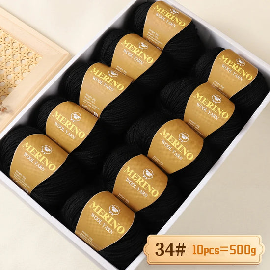 Set 500 g Filato Lana Medio-Spesso – 10 Gomitoli per Maglieria e Uncinetto