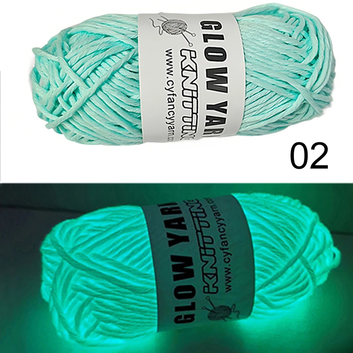 Filato luminoso in poliestere da 2 mm – Ideale per maglioni e cappelli che brillano al buio