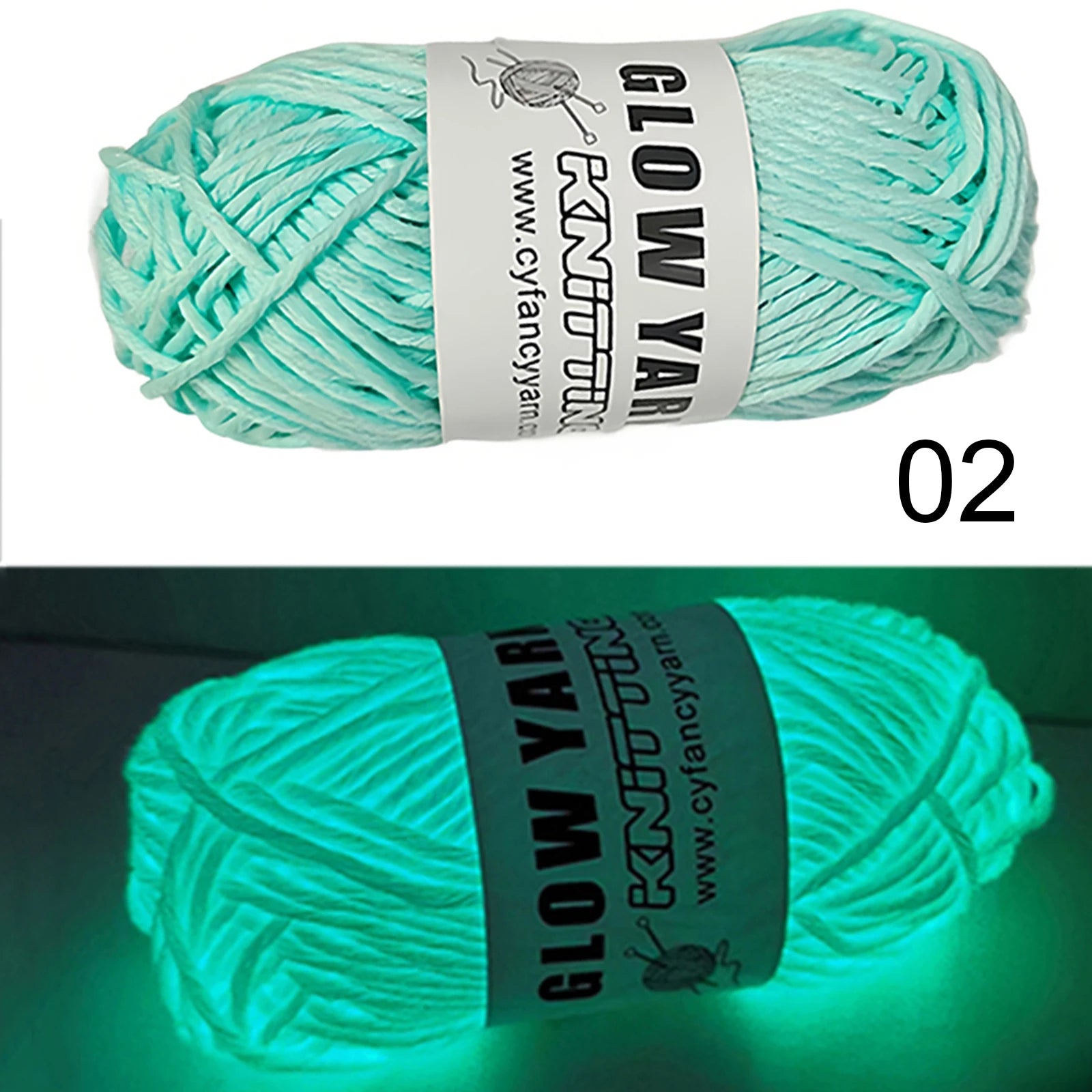 Filato luminoso in poliestere da 2 mm – Ideale per maglioni e cappelli che brillano al buio
