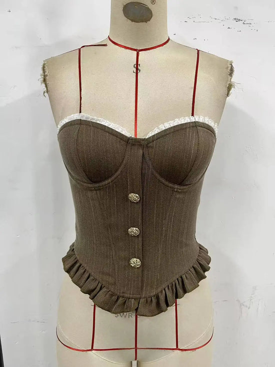 Corsetto Donna Pizzo con Stecche – Top Sexy Modellante